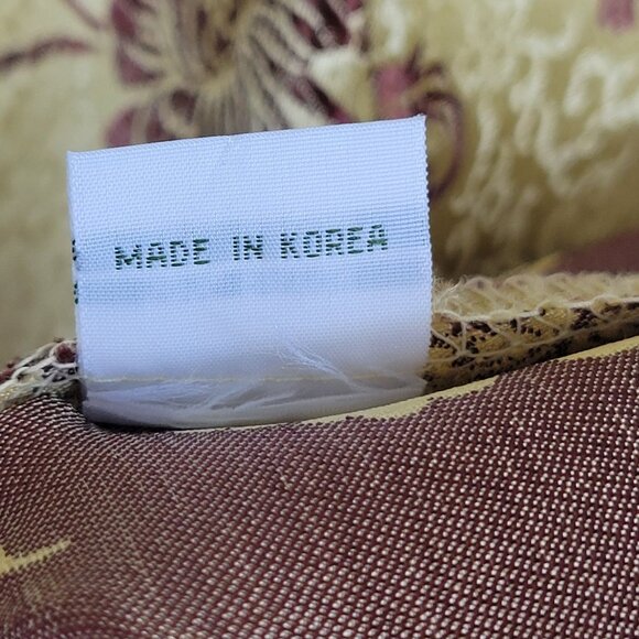 Modern Cheongsam Traditional Gold Brown Embroidery Floral Swirl Dress Korean 38 - Picture 11 of 16